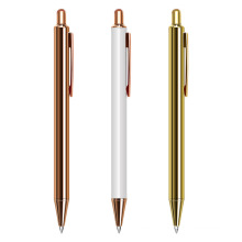 Best Selling Promotion Gift Rose Gold Click Metal Ball Pen With Custom Logo For Wedding Gift Gold Pen